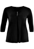 Yoek Shirt A-line beaded | Zwart | Maat 58/60