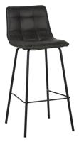 LABEL51 Barkruk 'Bistro' Micro Suede, kleur Antraciet (zithoogte 78cm)