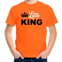 Little king t-shirt oranje voor kinderen - Koningsdag outfit XL (158-164)  -