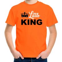 Little king t-shirt oranje voor kinderen - Koningsdag outfit XL (158-164)  - - thumbnail