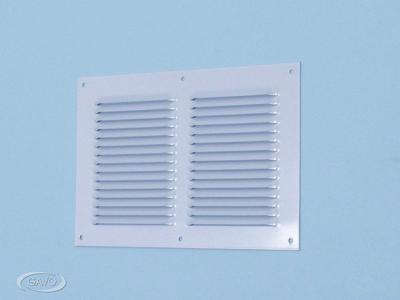 Schoepenrooster aluminium vlak hoge doorlaat wit RAL 9016