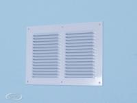 Schoepenrooster aluminium vlak hoge doorlaat wit RAL 9016