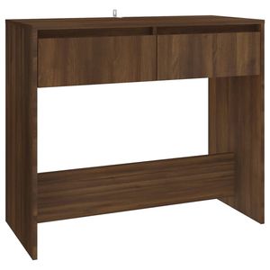 vidaXL Wandtafel 89x41x76,5 cm staal bruin eikenkleur