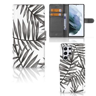 Samsung Galaxy S22 Ultra Hoesje Leaves Grey Samsung Galaxy S22 Ultra Hoesje Leaves Grey
