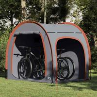 Fietstent met dak met opslag Grijs en Oranje 218 x 156 x 180 cm