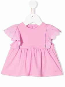 Chloé Kids blouse volantée à col ras du cou - Rose