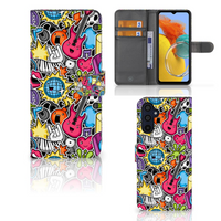 Samsung Galaxy M14 Wallet Case met Pasjes Punk Rock