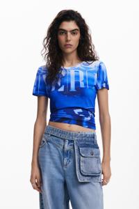 T-shirt met signaalprint - BLUE - XL