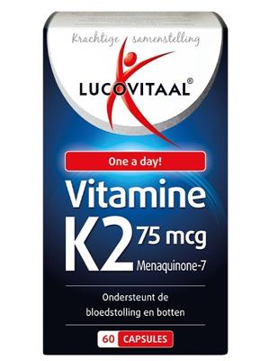 Lucovitaal Voedingssupplementen Vitamine K2 75 mcg Capsules 60Capsules Lucovitaal Voedingssupplementen Vitamine K2 75 mcg Capsules 60Capsules
