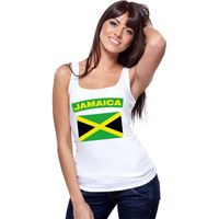 Singlet shirt/ tanktop Jamaicaanse vlag wit dames