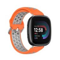 Fitbit Versa 3 & 4 / Sense 1 & 2 - Sport editie - Large - Oranje + grijs - thumbnail