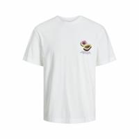 Heren-T-Shirt met Korte Mouwen Jack & Jones Jortampa Back Ss Crew Wit - Maat: 116-122 cm