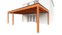 Trendhout Aanbouwveranda Modena 730x485 cm - model links- Plat dak- Hout- Trendhout