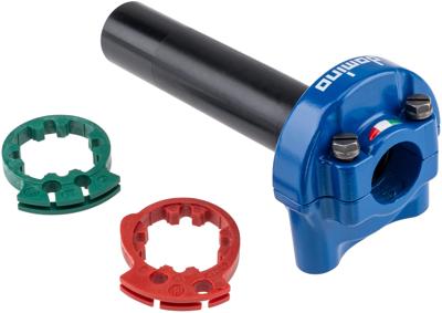 Domino gasdraaigreep armatuur "xm2". throttle grips aluminum blue 2-pull xm2