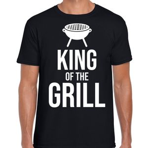 King of the grill bbq / barbecue cadeau t-shirt zwart voor heren