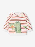 Gestreept sweatshirt van molton baby terracottategel