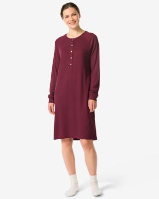 HEMA Damesnachthemd viscose wafel bordeauxrood (bordeauxrood)