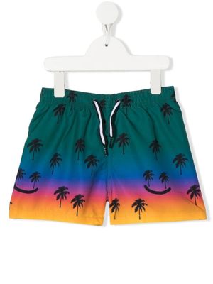 Molo short de bain à imprimé palmier - Vert