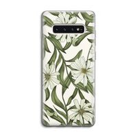 Wit bloemenpatroon: Samsung Galaxy S10 4G Transparant Hoesje