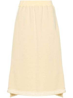 Jil Sander jupe mi-longue en laine vierge mélangée - Jaune