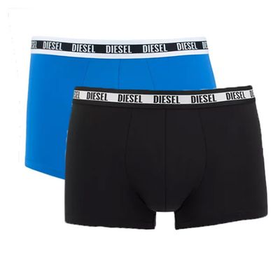 Diesel Boxershorts 55-D microfiber zwart-blauw 2-pack