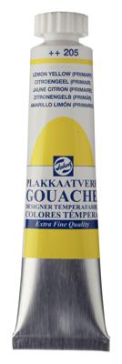 Talens Gouache Extra Fine Quality Tube 20 ml - Citroengeel (Primair) 205