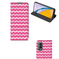 OnePlus Nord 2 5G Hoesje met Magneet Waves Pink - thumbnail