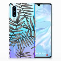 Huawei P30 TPU Case Leaves Grey - thumbnail