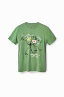 Kaki T-shirt met bloemen - GREEN - S