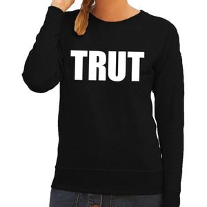 Trut tekst sweater / trui zwart voor dames