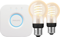 Philips Hue Filament White Ambiance Standaard 2-Pack + Bridge