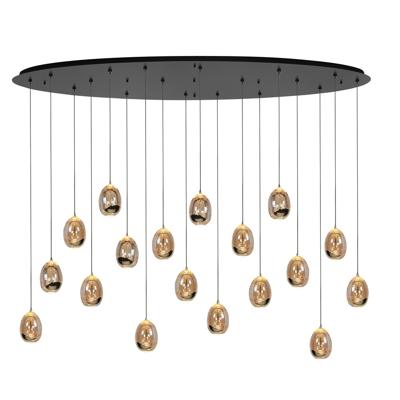 Highlight HanglampGolden Egg zwart 18-lichts ovaal - H5451.01
