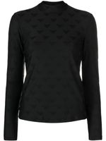 Emporio Armani t-shirt imprimé à col montant - Noir