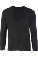 MAERZ Classic Fit Cardigan antraciet, Effen - thumbnail