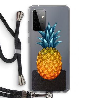 Grote ananas: Samsung Galaxy A72 5G Transparant Hoesje met koord