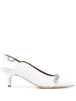 Malone Souliers escarpins 50 mm ornés de cristaux à petit talon - Blanc