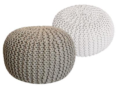 Sophie - Sitzhocker Pouf SET 2 - gerecycled katoen - Ø 55 cm H 37 cm
