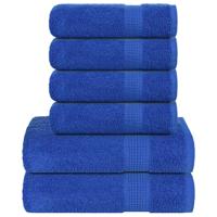 VidaXL 6-delige handdoekenset 360 g/m² 100% katoen blauw