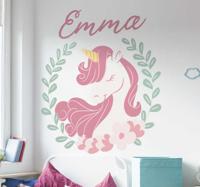 Muurdecoratie stickers eenhoorn prinsesje - thumbnail