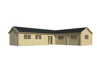 Blokhut - Tuinhuis Maynooth | 70 mm | grijs geïmpregneerd