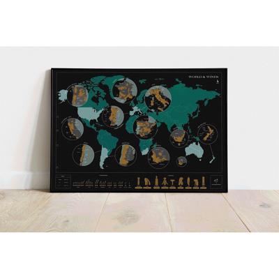 Scratch Map World - Carte du vin | Engelstalig | 70 x 50 cm | 1020 Dégustations