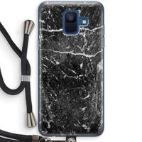 Zwart marmer: Samsung Galaxy A6 (2018) Transparant Hoesje met koord