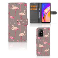 OPPO Reno5 Z | A94 5G | Telefoonhoesje | Met pasjeshouder | Flamingo