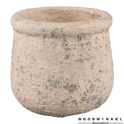 Muse Pink ceramic pot round thick border S