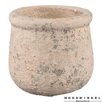 Muse Pink ceramic pot round thick border S - thumbnail