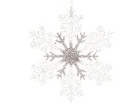 Sneeuwvlok plc hang d32c transparant/zilver - Decoris