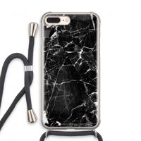Zwart Marmer 2: iPhone 8 Plus Transparant Hoesje met koord
