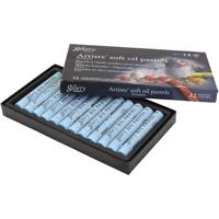 Gallery Oliepastel, L: 7 cm, d 11 mm, dikte 11 mm, ice blue, 12 stuk/ 1 doos