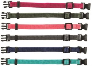 Trixie puppy halsbandset fuchsia/grafiet/indigo/bosgroen/koraal