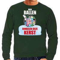 Rinkelende Kerstbal sweater / Kersttrui mijn ballen rinkelen groen voor heren - thumbnail